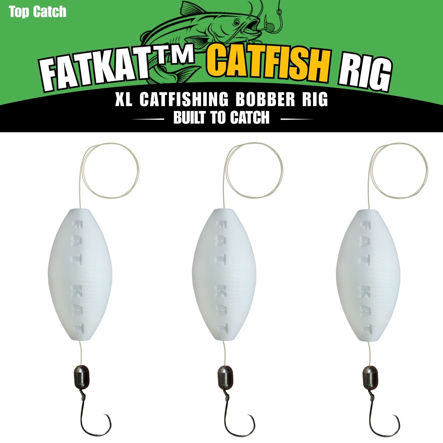 MID-SUMMER SALE | FATKAT™ Bobber Rig: 100% Biodegradable & Ecofriendly Catfish Rig