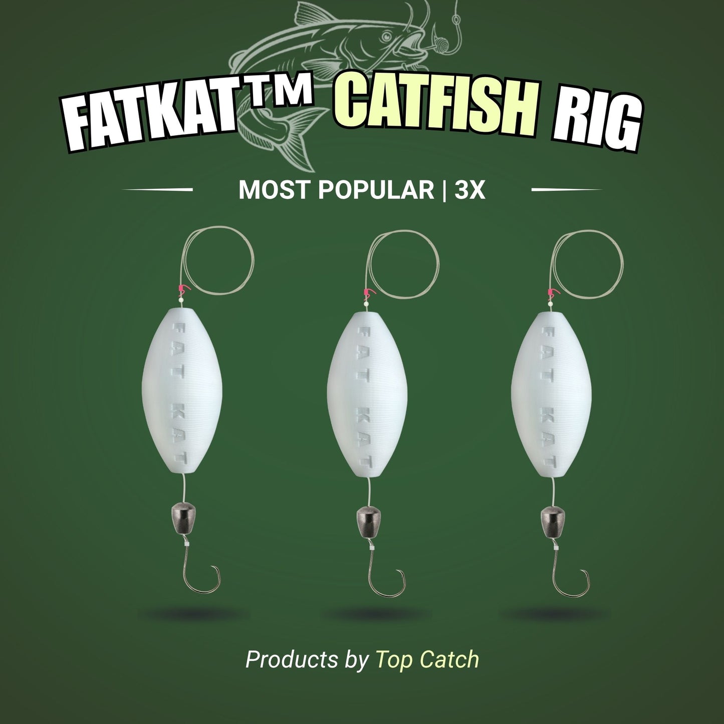 MID-SUMMER SALE | FATKAT™ Bobber Rig: 100% Biodegradable & Ecofriendly Catfish Rig