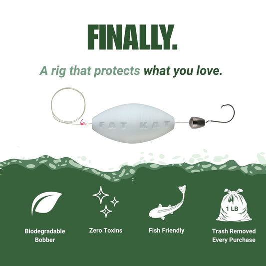 MID-SUMMER SALE | FATKAT™ Bobber Rig: 100% Biodegradable & Ecofriendly Catfish Rig