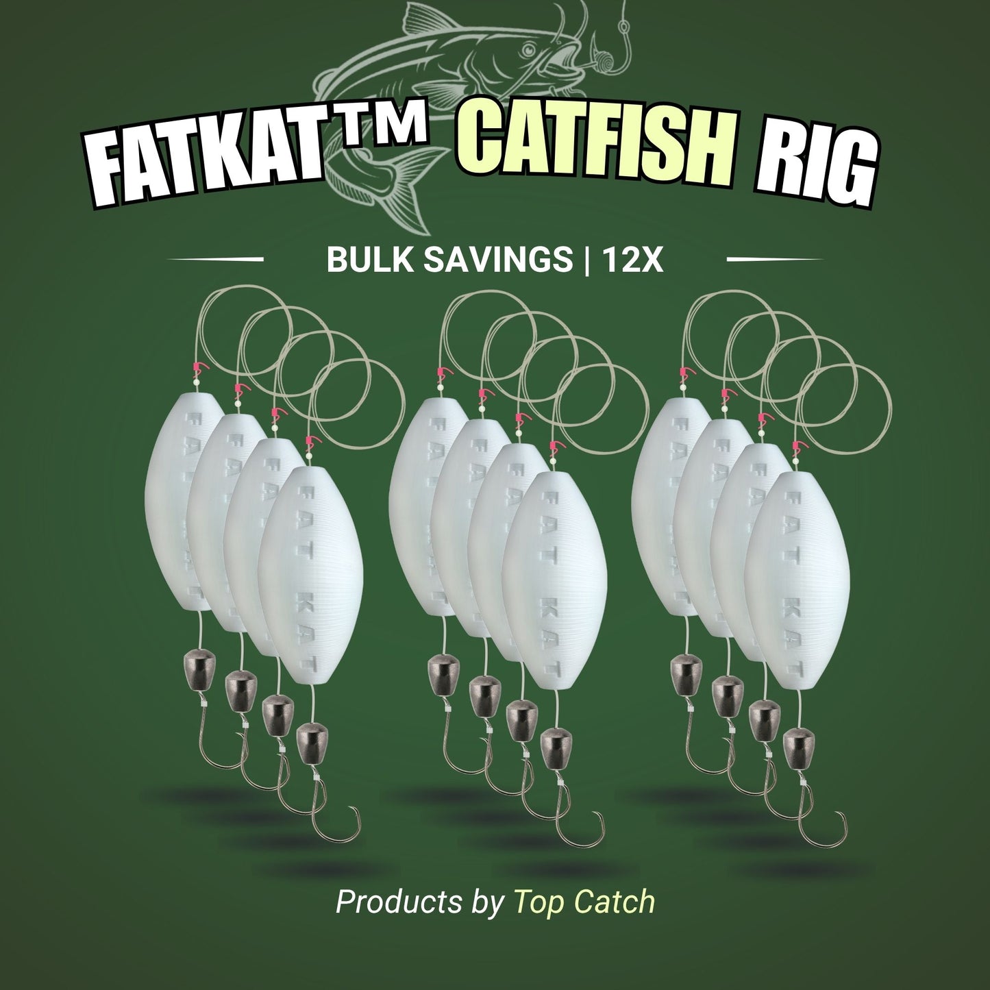 MID-SUMMER SALE | FATKAT™ Bobber Rig: 100% Biodegradable & Ecofriendly Catfish Rig