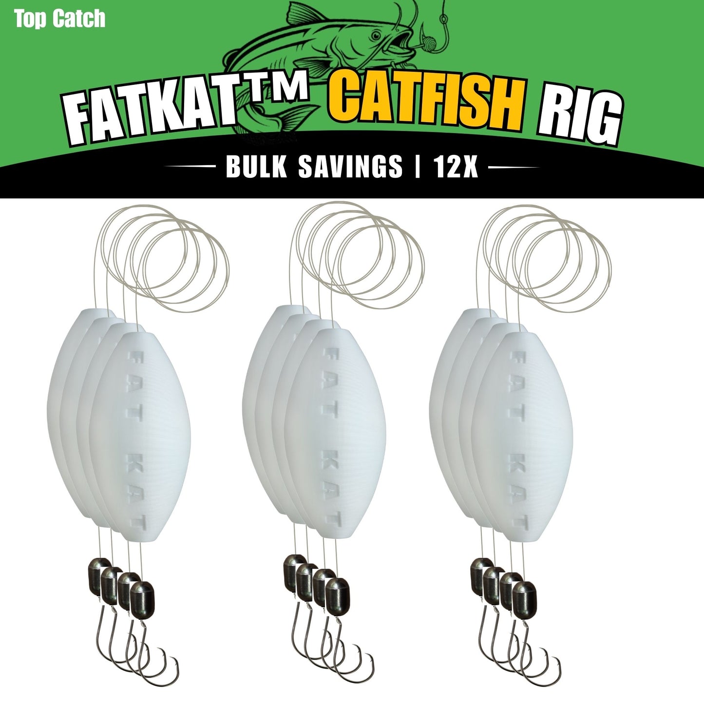 MID-SUMMER SALE | FATKAT™ Bobber Rig: 100% Biodegradable & Ecofriendly Catfish Rig