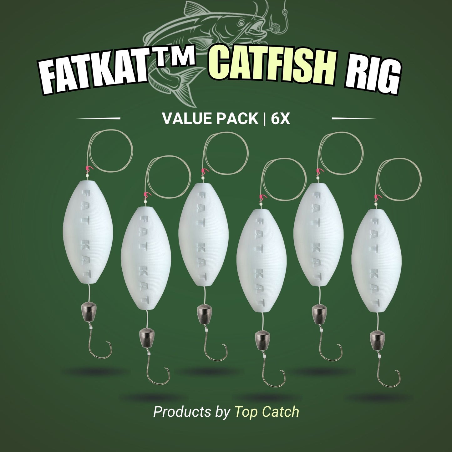 MID-SUMMER SALE | FATKAT™ Bobber Rig: 100% Biodegradable & Ecofriendly Catfish Rig