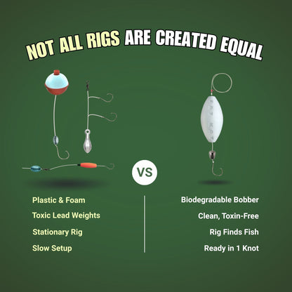 MID-SUMMER SALE | FATKAT™ Bobber Rig: 100% Biodegradable & Ecofriendly Catfish Rig