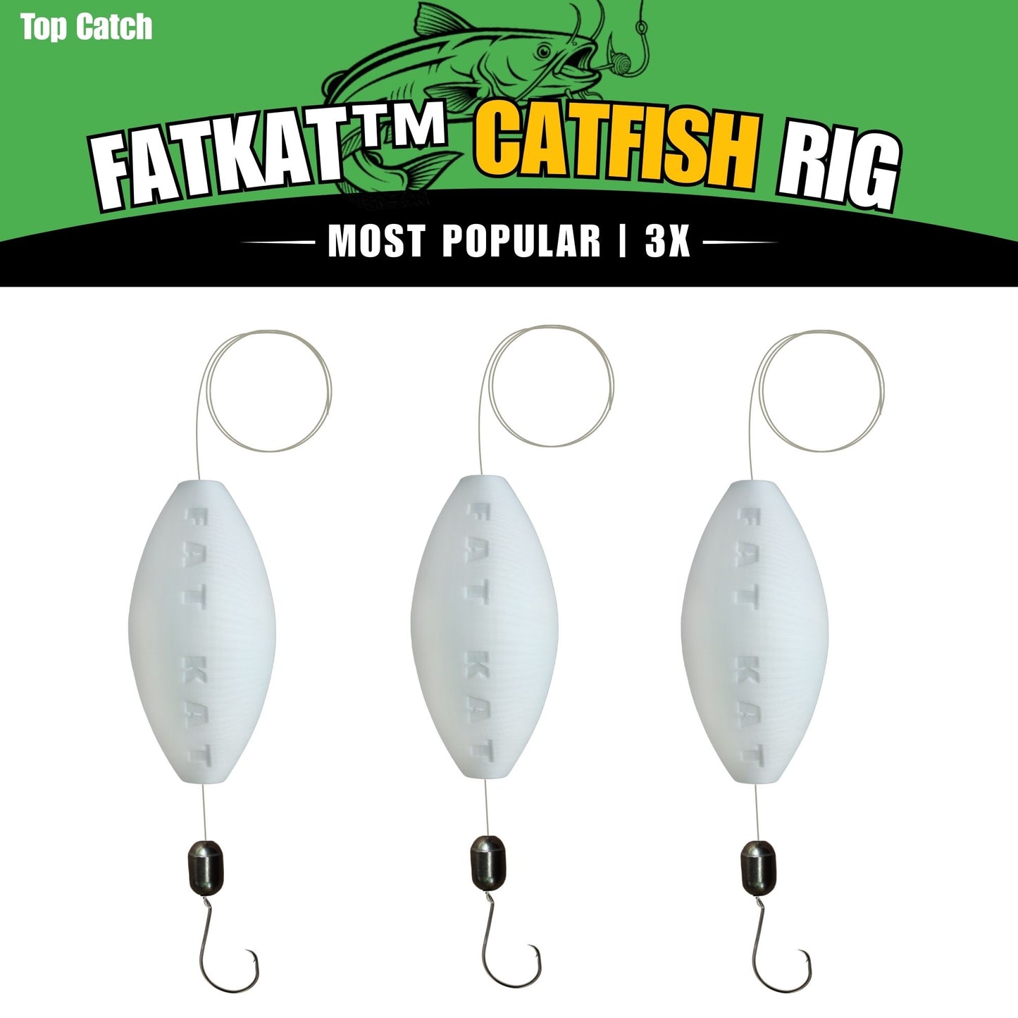 MID-SUMMER SALE | FATKAT™ Bobber Rig: 100% Biodegradable & Ecofriendly Catfish Rig